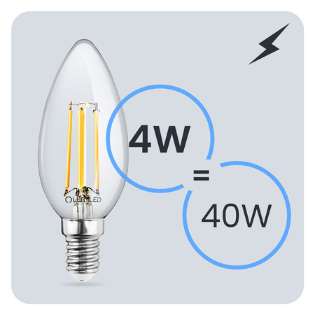 6x LED Lampen E14, Kerzenform Lampe B35 5W = 40W 470lm 180° 6500K kalt LUMILED