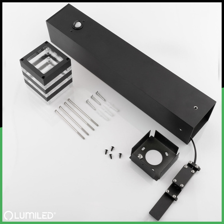 Gartenleuchte E27, Außenstehleuchte Pollerleuchte mit Bewegungsmelder 60cm TAXUS 2 LUMILED