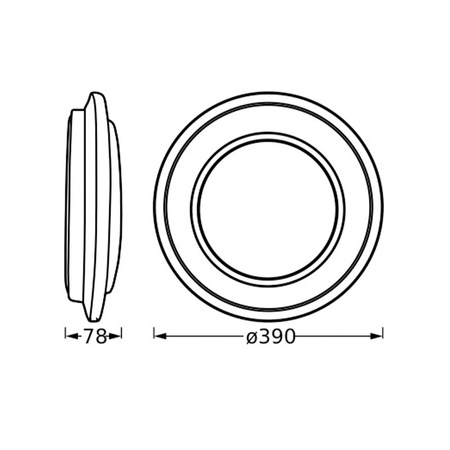 LED Plafond Deckenleuchte 24W 1450lm 3000K Warm Schwarz 39cm Orbis Ledvance