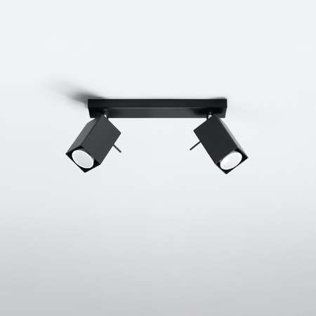 Anbauleuchte MERIDA 2 2xGU10 Reflektor Halogen Beweglich Minimalistisch Schwarz SOLLUX