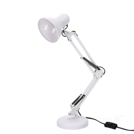 Schreibtischlampe Tisch E27 Verstellbar Stehend Anschraubbar Weiß Kobi