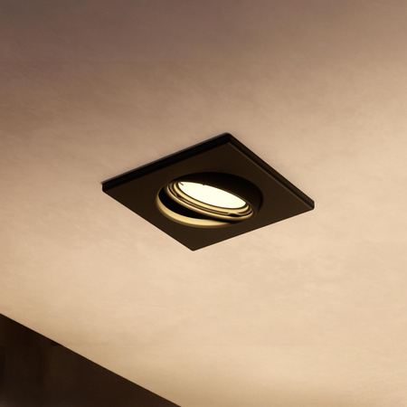 LED GU10 Einbauleuchte Aluminium Quadratisch Schwarz Peridot Philips