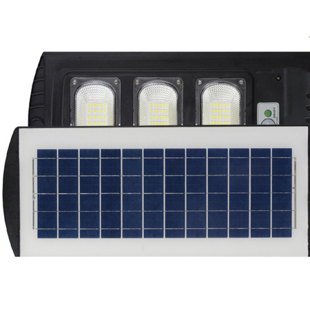 LED Fluter 200-1000lm 6000K IP65 10W Solar Schwarz mit Bewegungs- und Dämmerungssensor + Fernbedienung STREET-9 GOLDLUX (Polux)