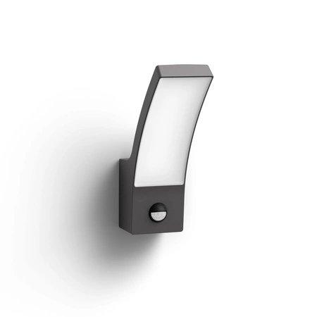 Garten LED Wandleuchte SPLAY 3.8W Bewegungssensor 2700K Warm IP44 Anthrazit PHILIPS