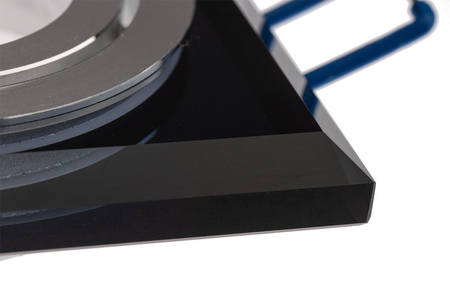 HALOGEN Einbaustrahler, beweglich Quadrat Glas Schwarz ARIAN + GU10 LED 6W 4000K LUMILED