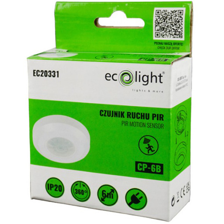 PIR 360° Bewegungs- und Dämmerungssensor 6m Decke Weiß