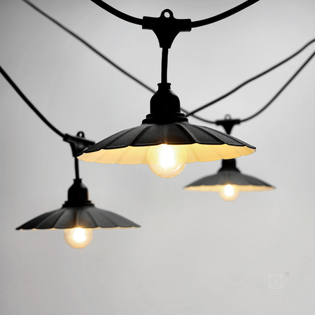 Lampenschirm für Girlande Set CRETE LS M1 Schwarz Metall 5 Stück Kobi