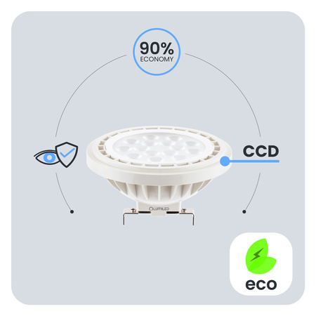 LED Lampen G53 AR111 10W = 75W 1055lm 4000K Neutral 38° 12V AC/DC LUMILED
