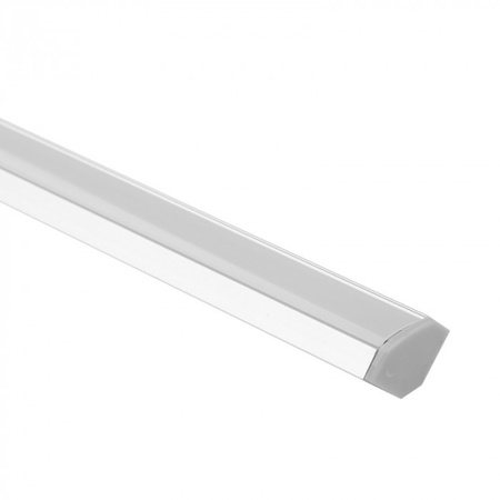 LED-Eckprofil aus Aluminium Eloxiert 1m mit Milchglasdiffusor für LED-Streifen + Kappen Ecolight R-Serie