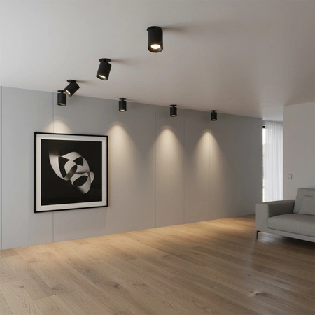 Deckeneinbauleuchte HARON GU10 Tuba Spot Moving Round Schwarz GOLDLUX