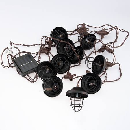 SOLAR GIRLAND 10x Metalllaterne 4,5m Garten dekorativ 3000K warm