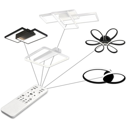 Runde Deckenleuchte PLAFON LED-Kronleuchter 33W 3000K-6500K schwarz + Fernbedienung