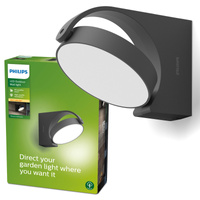 Gartenleuchte LED Wandleuchte MIMOZA myGarden 7W 2700K IP44 Beweglich Anthrazit PHILIPS