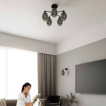 FILLAN 3 Kronleuchter Deckenleuchte 3xE27 Schwarz Modern SOLLUX