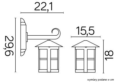 Außengarten-Fassadenleuchte LED-WANDLAMPE CORDOBA K 3012/1/T E27 Su-Ma