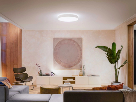 LED Plafond Enrave Weiß 48W 55cm CCT PHILIPS HUE Bluetooth Deckenleuchte + Dimmschalter