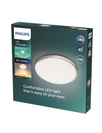 Plafond LED-Deckenanbauleuchte TWIRLY 17W 2700K 35cm Grau Rund PHILIPS