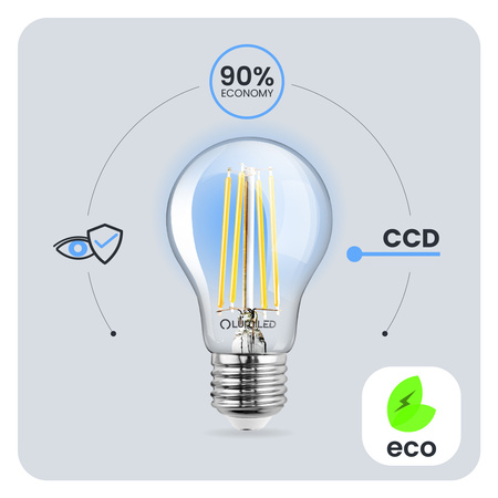 6x LED-Lampe E27 A60 7W = 60W 810lm 3000K Warm 360° FILAMENT LUMILED