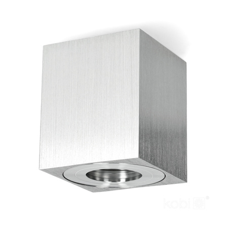 Aufbauleuchte HALOGEN Wasserdicht Aluminium SPOT TUBE 95mm IP44 Chrom AQUARIUS SQUARE Kobi