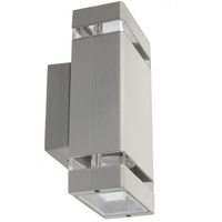 Doppelte Masterled HANA LED-Fassaden-Gartenwandleuchte 2xGU10 ALUMINIUM grau IP54