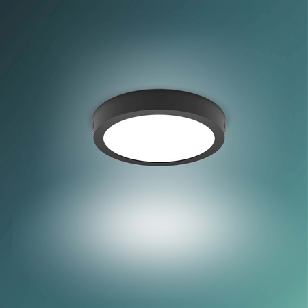 Plafond LED-Panel-Deckenleuchte MAGNEOS 12W 2700K 21cm schwarzes Downlight rund PHILIPS