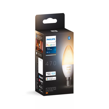 LED-Kerze E14 B39 4W CCT PHILIPS HUE White & Ambiance Bluetooth Zigbee Glühbirne
