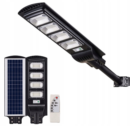 LED Solar Straßenlaterne 1500W 6500K Laterne mit Halterung und Fernbedienung