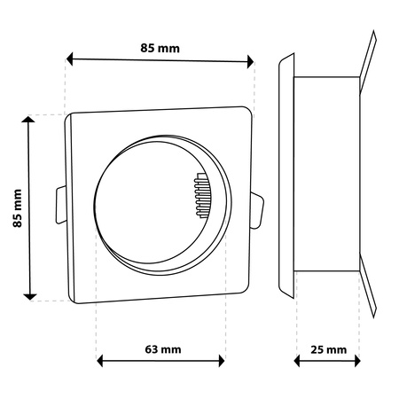 Flächenbündige Halogen-Deckenleuchte Quadratisch GU10 MR16 Weiß TRIAM LUMILED