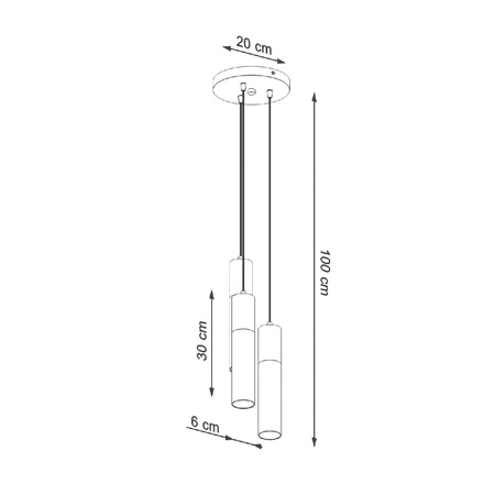 LED PABLO 3P Pendel-Deckenleuchte 3xGU10 Schwarz SOLLUX