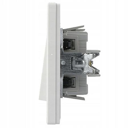 Rolloschalter mit Rahmen doppelt Asfora weiß