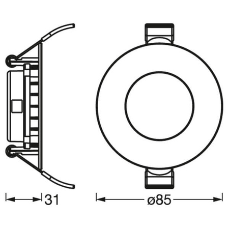 LED-Panel-Deckeneinbauleuchte DOWNLIGHT SLIM 4,5W 240lm 6500K kalt 8,5 cm LEDVANCE
