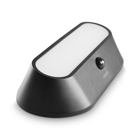 Flutlicht Solarlampe mit Sensor 500lm 5000K Neutral 120° 3.2V IP54 IK07 Anbaumontage Schwarz VIDEX