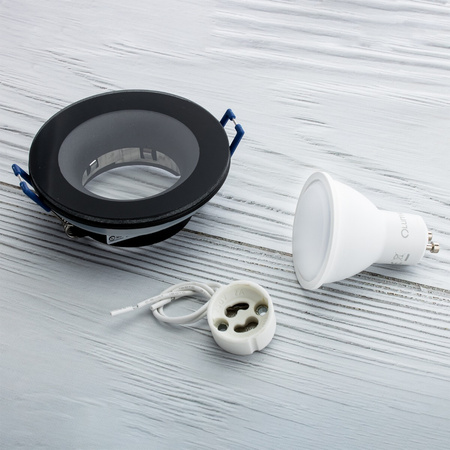 AQUA HALOGEN-Leuchte Einbauleuchte fest rund schwarz GU10 IP44