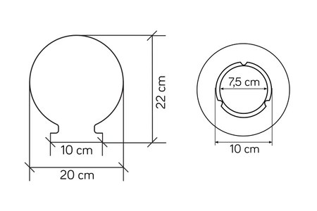Gartenlampenschirm für den Außenbereich KULA G-200 FUME 20 cm Su-Ma