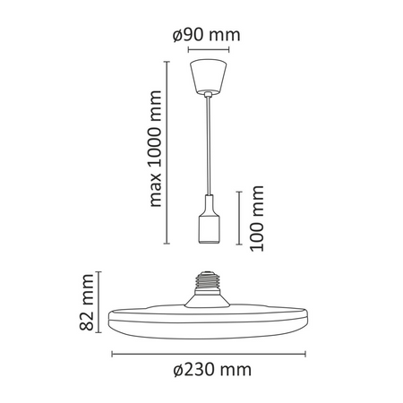 Hängende Deckenleuchte KIKI 1xE27 15W BLAU 3000K GOLDLUX (Polux)