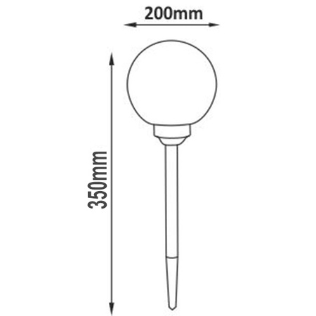 LED-Solar-Gartenlampe WHITE BALL 20cm betrieben 3500K warm + RGB GOLDLUX (Polux)