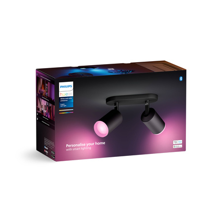 Philips HUE Weiß und Farbe Ambiance Fugato Lampe 2x4.2W Bluetooth Zigbee