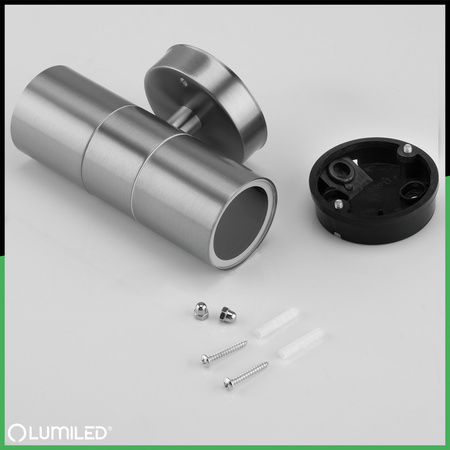 Wandleuchte Außen GU10, Garten-Wandleuchte IP44 nach oben und unten Schwarz ZINNA INOX LUMILED