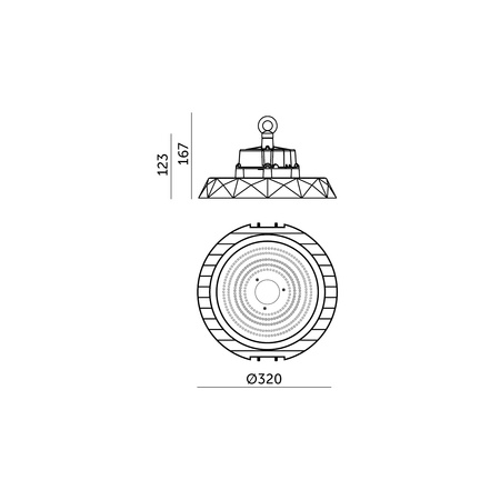 Industrieleuchte LED High Bay 150W 27000lm 4000K Neutral Schwarz IP65 IK09 Anica Pro Kobi