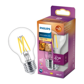 LED Lampen E27 A60 3,4W = 40W 470lm 2700 Warm Filament PHILIPS Dimmbar