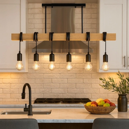 Masterled Deckenleuchte 6x E27 Schwarz Braun Nido Pendelleuchte