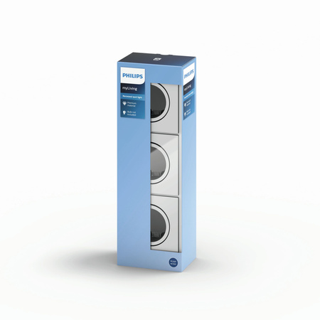 Steckbare Halogenleuchte DONEGAL 3x GU10 Quadratisch Beweglich Satin PHILIPS