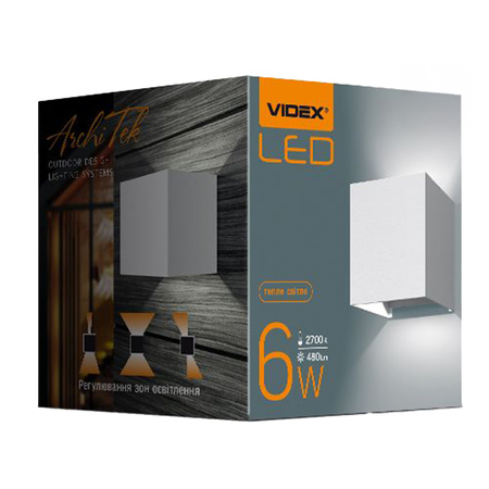 Garten-Wandleuchte Outdoor LED-Fassadenleuchte 6W 580lm 2700k Warm White ERIC Videx