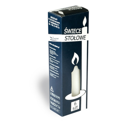 Tischkerze 6 Stück traditionelles Weiß ohne Duft