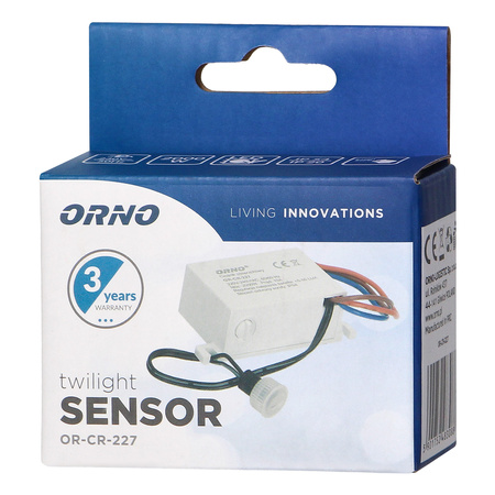 Dämmerungssensor mit externem Fühler 2000W IP54 Mini Weiß ORNO