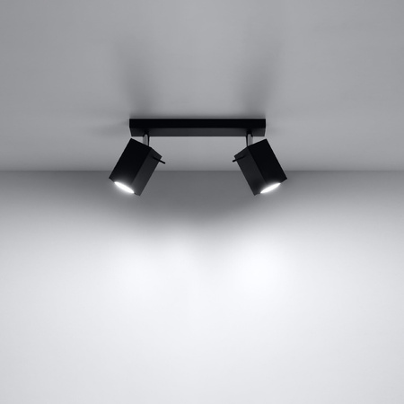 Anbauleuchte MERIDA 2 2xGU10 Reflektor Halogen Beweglich Minimalistisch Schwarz SOLLUX