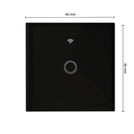 Einzelner schwarzer Wi-Fi-LED-TOUCH-Glasschalter