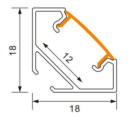 LED-Eckprofil aus Aluminium Eloxiert 1m mit transparentem Diffusor für LED-Streifen + Kappen Ecolight R-Serie