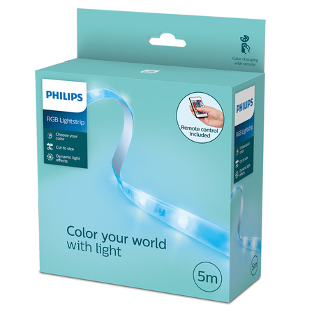 LED-Streifen RGB 5m dimmbar Multicolor-Fernbedienung Philips