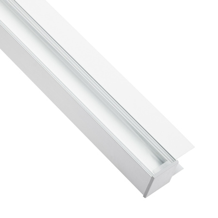 Aluminium-Anodierter Möbelprofil für LED-Streifen KM48 mit Klarglasabdeckung und Endkappen, 2m Silber LUMILED